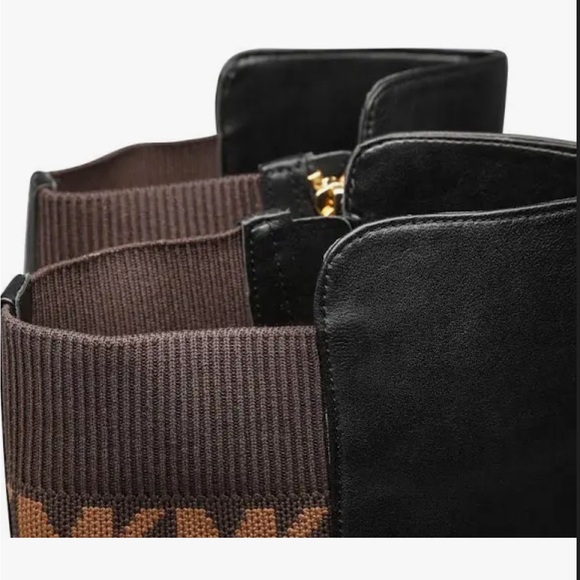 MICHAEL Michael Kors Michael Kors Ridley Leather and Logo Jacquard Knee Boot - Picture 4 of 6